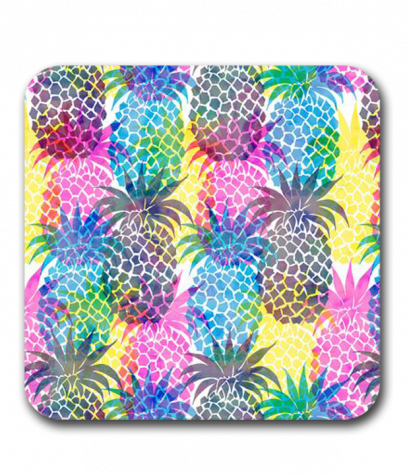 ที่รองแก้ว Pineapple pattern MDF Square coaster